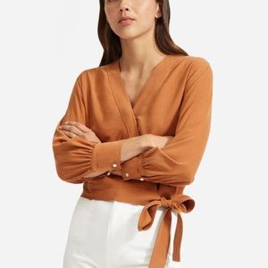 EVERLANE The Washable Silk Wrap Top Size 12